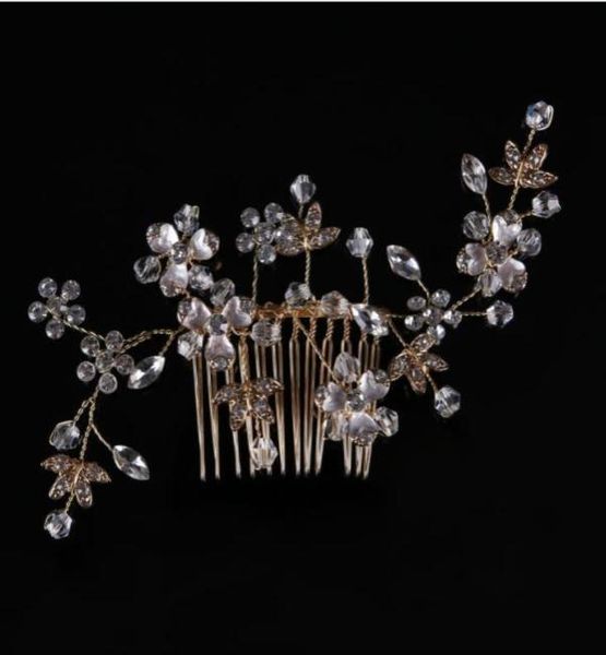 Peigne en diamant or et argent, couvre-chef fait à la main, voile de mariée, accessoires pour cheveux, accessoires 3876116