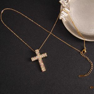 Collier de croix de diamant Chaîne de pendante Chaîne Femme Hommes bijoux Berce Gold Collier Collier Collier en acier inoxydable 996