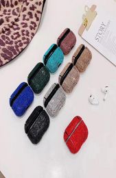 Étui à paillettes blindeuses en cristal diamant pour Apple Airpods Pro Wireless Headphone PC Couvercle de protection pour AirPods 1 2 3 Charge Bo4742850