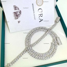 Collier de chaîne diamant cubain 8 mm lignes doubles ensembles de bracelet à la mode Moissanite Moisanite Accessoires originaux édition