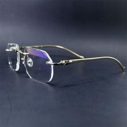 Diamant gesneden bril frame keurige carter randloze oogglazen frame voor mannen en vrouwen luxe bril oculos ee gau260j