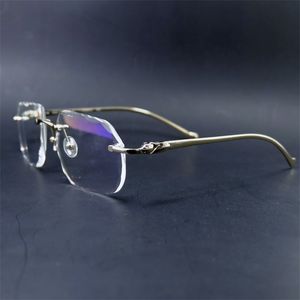 Cajou coupé en diamant Cadre de verres d'œil sans montée en carter Cadre pour hommes et femmes Luxury Spectacles OCULOS EE GAU 247C