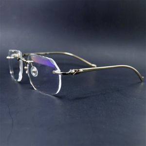 Cajou coupé en diamant Cadre de verres d'œil sans montée en carter Cadre pour hommes et femmes Luxury Spectacles OCULOS EE GAU 186E