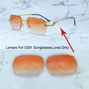Diamond Cut vervangende lenzen voor Carter Panther 0281 zonnebril Designer kleurrijke zonnebril Rilmess lens slechts 1 gat