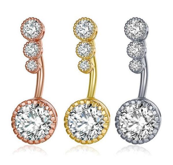 Colgante de diamantes Barras para el vientre Anillo para el ombligo Piercing para el ombligo Joyas para el cuerpo de cristal Anillos para el ombligo Colgante en forma de flor