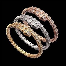 diamant designer bracelets pour femmes amour bracelet bijoux de haute qualité plaqué cuivre serpent luxueux mode femmes sans boîte