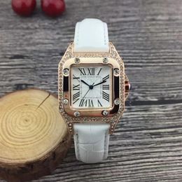 Diamante vestido presente relógios esportes feminino relógio de boa qualidade superior data esporte 38mm pulseira couro marrom senhoras moda pulso watches253l