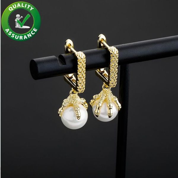 Boucles d'oreilles en diamant Fashion Hoop Ear Ring Designer de luxe Bijoux Boucle d'oreille Glacé Hip Hop Bling Bijoux Hommes Accessoires Stud Earing260d