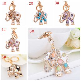 Diamond Elephant Sleutelhanger voor Dames Tas Opknoping Hanger Sleutelhanger Metalen Zinklegering Olifant Auto Sleutelhanger Kerstfeest Geschenken DBC VT0816