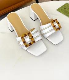 Zapatillas línea G con incrustaciones de diamantes Tacones planos gruesos Zapatillas de verano de diseñador de lujo Sandalias de mujer con tacones de 10 cm.Tallas 35~43