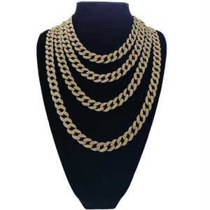 Diamant Volledige Cubaanse ketting 18inch 20inch 24inch 30inch bling sieraden ketting voor mannen ijs uit Miami Curb Cuban Link Chain215G