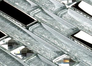 Diamant glazen tegels keuken backsplash zilveren spiegel in elkaar grijpende kristallen glazen wand badkamer tegels SSMT3113940920