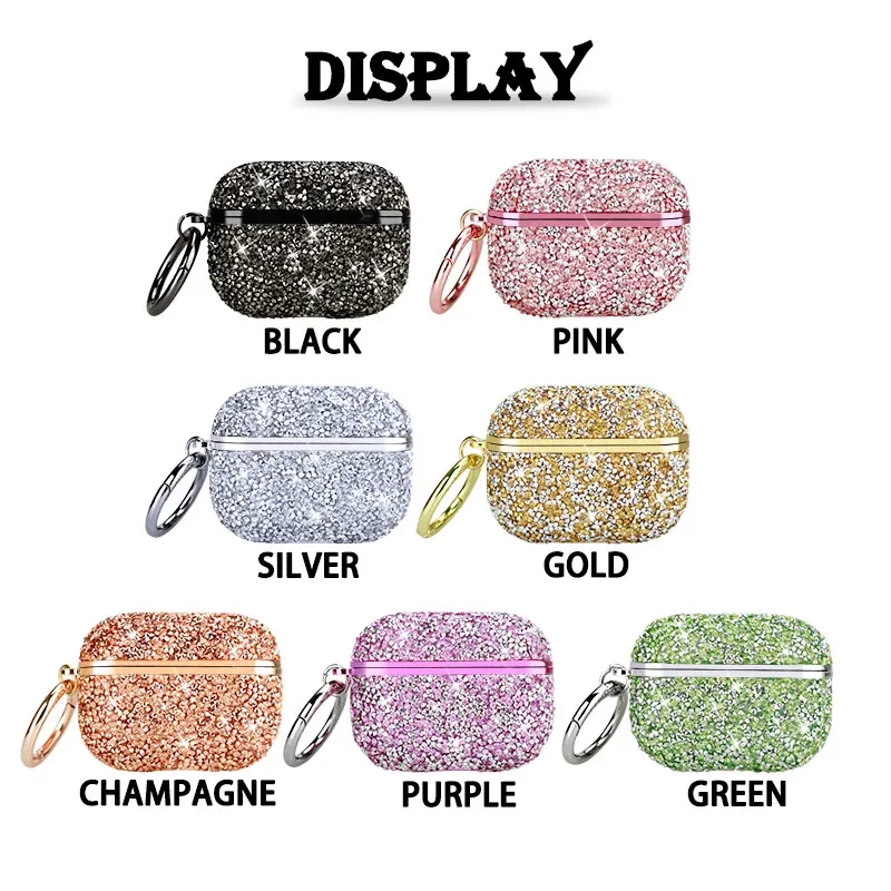 Diamond Glitter Case Wireless Bluetooth Earphone Protective Cover Case With Retail Box