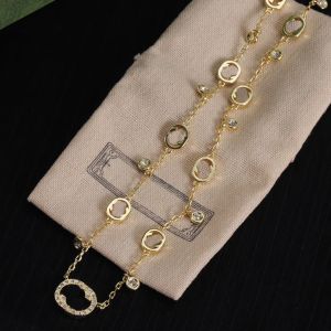 Diamond Gold Designer Ketting Hanger Kettingen G Sieraden Mode Kleine hangende kralenketting gif
