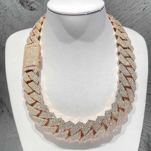 Diamond gouden ketting 20 mm breedte 3 rij hip heup sieraden ijsje uit Moissanite Diamonds Cuban Link Chain kettingen Designer armbandfree verzending