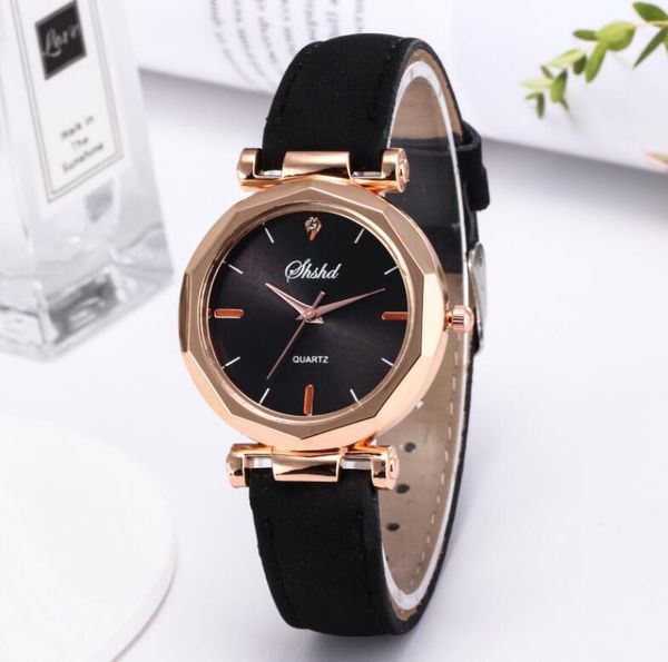 Reloj de lujo para hombre y mujer, reloj informal dorado de cuero de moda, reloj de pulsera analógico con gemas de cristal de cuarzo, relojes de pulsera con rombos