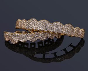 Diamond Grillz Diseñador de joyería para hombre Sier Gold Dientes Parrillas Hip Hop Iced Out Bling Charms Accesorios de moda Chris7448063