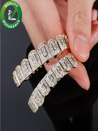 Diamond Grillz Teeth Mens Hip Hop Jewelry Gold Silver Charms Luxury Designer Iced Out Grills Bling Rappen Men Fashion Accessoires 9854933