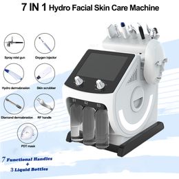 Machine de microdermabrasion à tête de diamant, hydrodermabrasion, épurateur de peau morte, jet d'eau facial RF, instrument de pulvérisation d'oxygène pour soins de la peau, 7 en 1