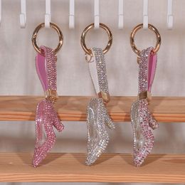 Diamant High Heel Keychain Crystal Shoes Crystal Chaussures Clé Falling Pendant Gift Diamond chaussures Pendentif