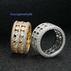Diamant hiphop ring mode heren ring s925 sterling zilveren set moissanite ring