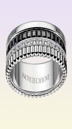 Diamond Inlaid en céramique Full Diamond Gear peut rotatifs pour les amoureux de la version large039 Jewelry Love Comes Qi wei039S Même ring9153116