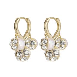 Bijoux en perles incrustées de diamants boucles d'oreilles double face jolie boule intelligente petite boucle d'oreille scintillante fraîche boucles d'oreilles en strass