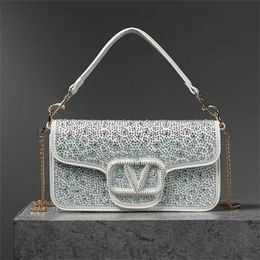 Diamant incrusté petit carré femmes nouveau dîner épaule bandoulière sac à main chaîne à rabat 60% de réduction sur la boutique en ligne