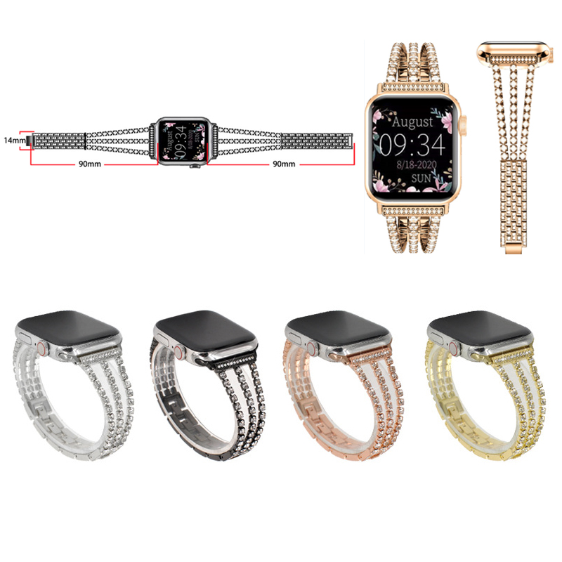 Bracelet de remplacement de bracelet de bijoux en diamant pour iwatch 6/5/4/3/2