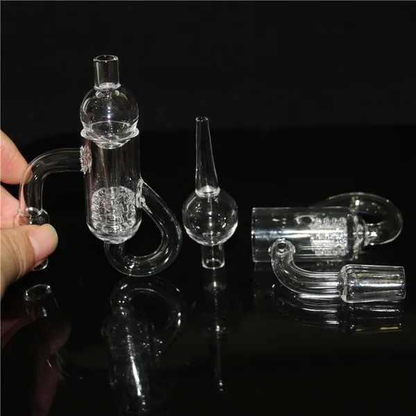 Accesorios para fumar Diamond Knot Loop Quartz Banger con tapa de carburador de vidrio 10 mm 14 mm 18 mm Macho Hembra Clear Joint Dab Rigs tubo de mano colector de cenizas