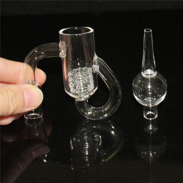 Diamond Knot Quartz Banger Domeless Nail fumer des bangers à quartz 14mm mâle avec des bouchons de carb pour verre Bong Pipes à eau dab rig