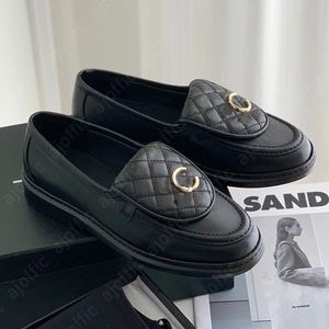 Diamond channel schoenen rooster loafers metalen gesp braakleren schoenen hoge kwaliteit vrouwen oxford enkele schoenen schooltas gesp enkele schoen ballerina's