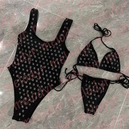 Diamant lettre une pièce maillots de bain vacances Biquini maillot de bain creux dos nu maillot de bain pour femmes Sexy Bikini2632