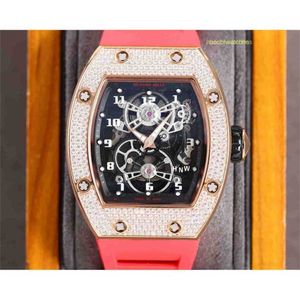 Montres de mouvement de luxe pour hommes en diamant Rm17-01 r i c h a r Hollow Tourbillon Designer Fr0k Nouvelle qualité haut de gamme Iced Out Montre Montre-bracelet 23p