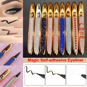 Diamond Magic Eyeliner Crayon Eyeliner Liquide Auto-Adhésif pour Maquillage Faux Cils Eye Liner Longue Durée Sans Colle Non Magnétique
