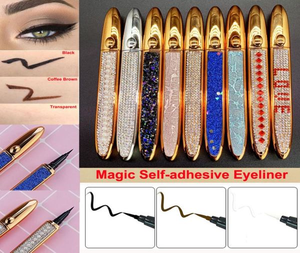 Diamond Magic Eyeliner Self Adhesive Liquid Eyeliner Crayon pour maquillage faux cils, liner à l'œil longue durée sans colle non magnétique7922620
