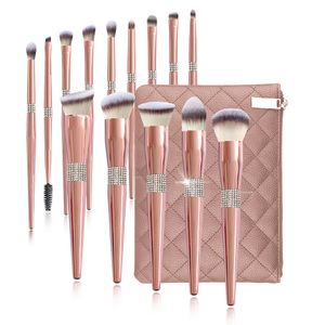 Ensemble de pinceaux de maquillage diamant, fond de teint en poudre, Blush, Contour, ombre à paupières, outil de maquillage pour sourcils