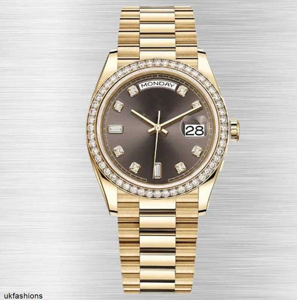 Reloj mecánico de diamantes Rolaxs Relojes para mujer Reloj de moda para mujer Relojes de marca Relojes de pulsera impermeables Hombres bisel de diamantes de lujo 2813 Reloj con movimiento Bus HBZ6