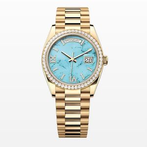 Diamond mannen kijken naar vrouwen kijken automatische mechanische beweging 41 mm roestvrijstalen president Classic Watch Leisure Designer Watch Gold Watch Montre de Luxe