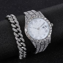 Diamond Men Women Watches Gold Watch Ladies Wrist Watch Rhinestone Unisex Bracelet Watches Femenino Relogio Relogio Feminino 240508
