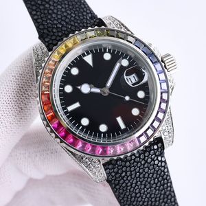 Diamond Mens 40 mm Sapphire Automatique mécanique STRAPE ACI