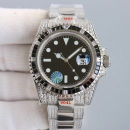 Diamond Mens Watch Automatic Mechanical 2836 Relojes de movimiento de 40 mm Mujeres de pulsera de negocios Montre de Luxe 904L Self-Wristwatch