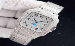 Diamond Mens Watch Automatique mécanique Sapphire montre 40 mm Busins montre la courroie de bracelet