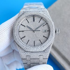 Diamond heren horloges Mechanische beweging Kijk 41 mm Fashion Business Waterproof polshorloge Montre de Luxe