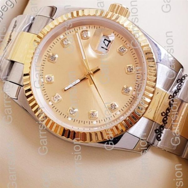 Diamond Mens Women Face Gold Face Automatic Wrist Montres Designer Ladies Watch 2021 NOURSET277C