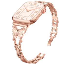 Correa de metal con diamantes para Apple Watch Band Ultra 8 7 6 SE 5 4 3 2 1 Correa 49mm 38mm 40mm 42mm 44mm Iwatch Loop 41mm 45mm Pulsera Mujer