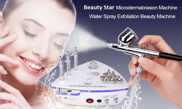 Machine de dermabrasion de microdermabrasion de diamant avec l'atomisation d'eau de pulvérisation exfoliation d'aspiration massage soins du visage instrument de beauté