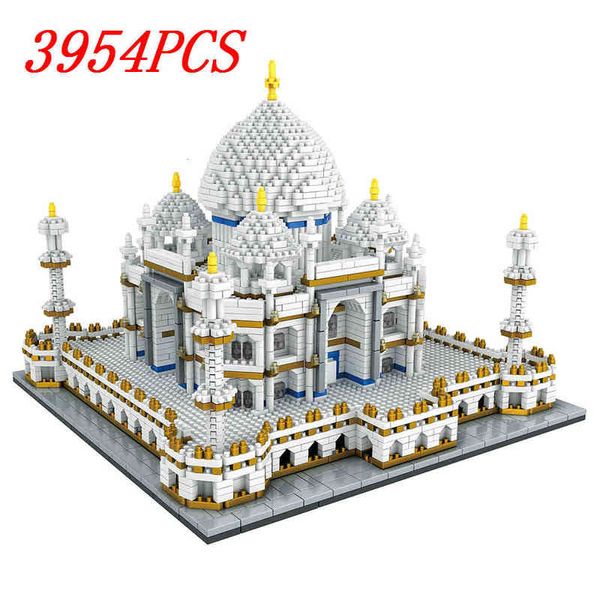 Mini briques de construction en diamant, Architecture de ville, marques terrestres, palais Taj Mahal, modèle 3D, jouet éducatif pour enfants Y220214