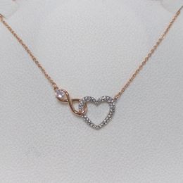 Collier pendentif en diamant en forme de cœur pour femme, collier en alliage, bijoux Anna