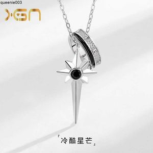 Diamanten kettingen hanger sterling zilver Cold Star Trendy High Sense Cool Style Herencadeau Kerstcadeau